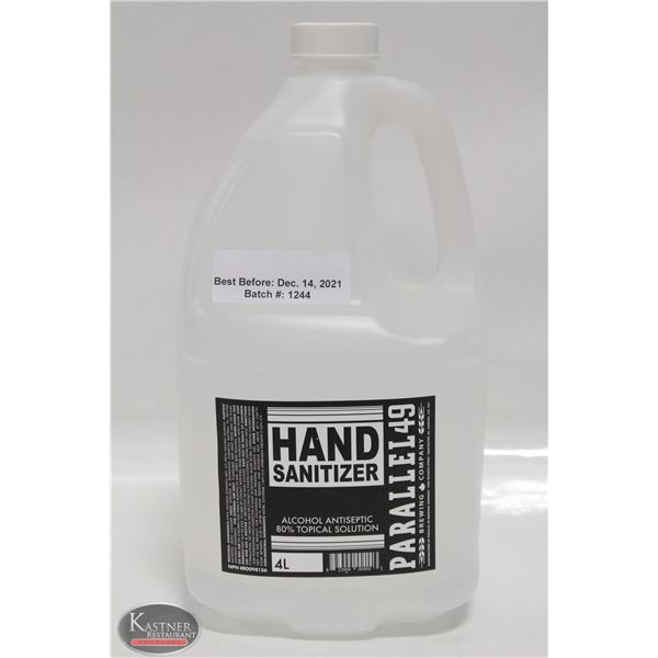 4L BOTTLE OF PARALLEL 49 HAND SANITIZER