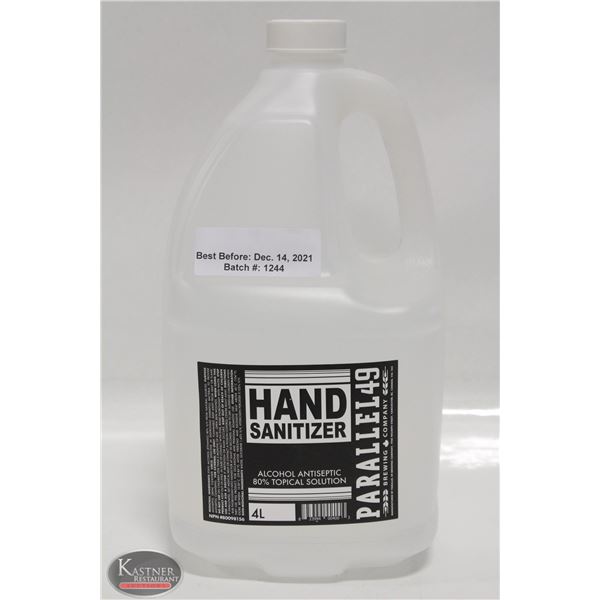 4L BOTTLE OF PARALLEL 49 HAND SANITIZER