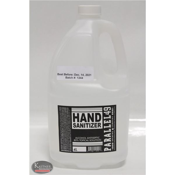 4L BOTTLE OF PARALLEL 49 HAND SANITIZER