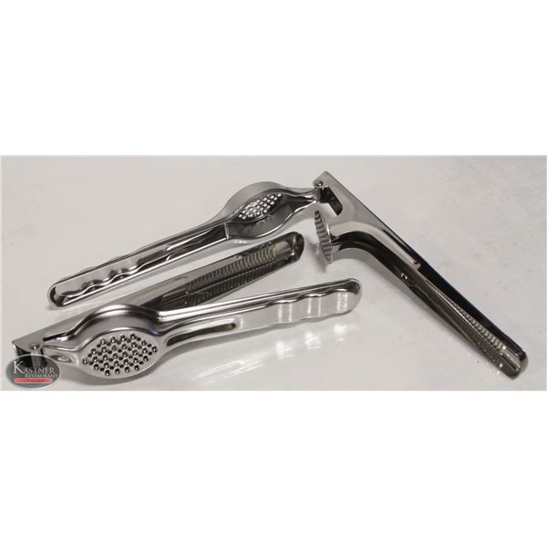 2 NEW JOHNSON ROSE 7" S/S GARLIC PRESSES