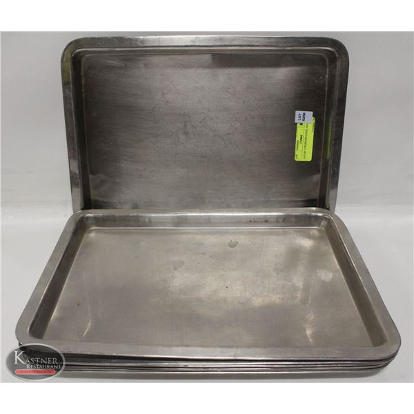 LOT OF 7 STAINLESS STEEL TRAYS