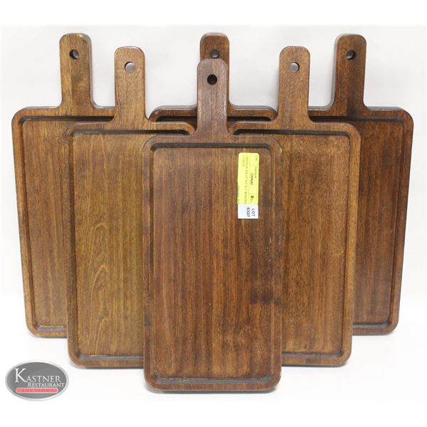 GROUP OF SIX 12" X 6" X 1" WOODEN TRIVETS