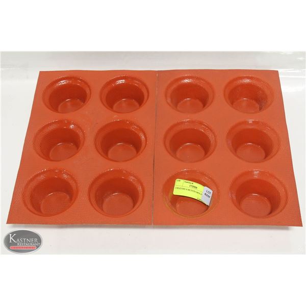 2 SILICONE 6 MUFFIN MOLDS