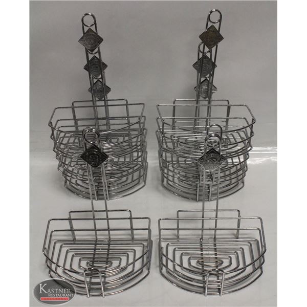 GROUP OF 8 USED TABLETOP CHROME WIRE CONDIMENT