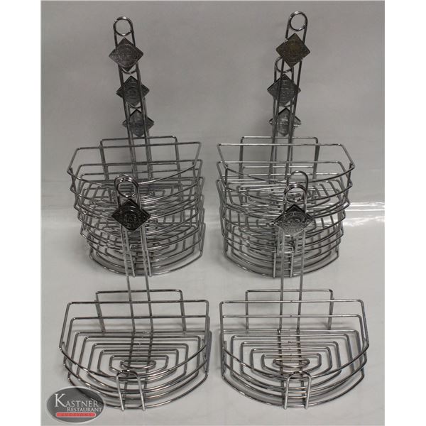 GROUP OF 8 USED TABLETOP CHROME WIRE CONDIMENT