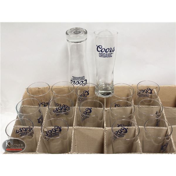 FLAT W/ COORS FLARED TOP TALL BEER GLASS