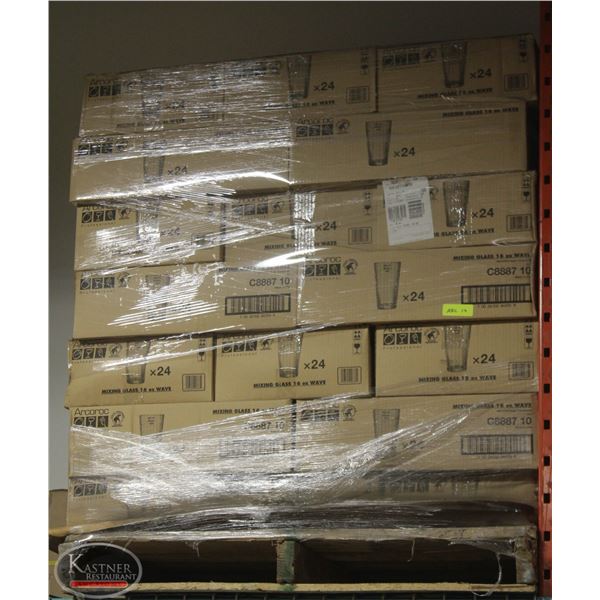 PALLET OF CARDINAL 16OZ COOLER/MIXING GLASSES
