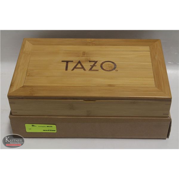 2 NEW BAMBOO TAZO TEA BOXES W/ DIVIDERS