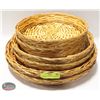 Image 1 : LOT OF 6 ROUND WILLOW WICKER BASKETS