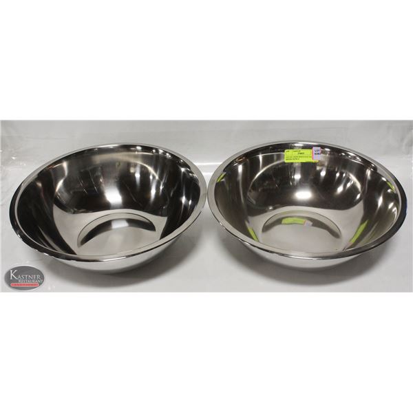 LOT OF 2 NEW WINCO 8 QT S/S MIXING BOWLS