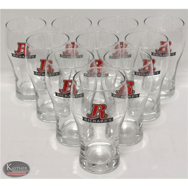FLAT OF RICKARDS BEER GLASSES