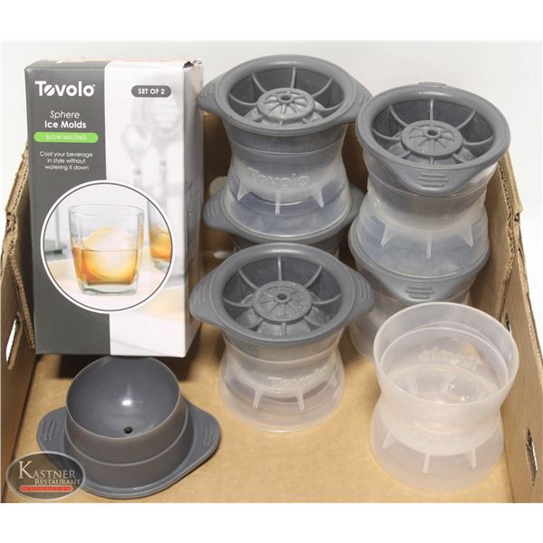 FLAT W/ TOVOLO ICE MOLDS - 2 NEW, 6 USED