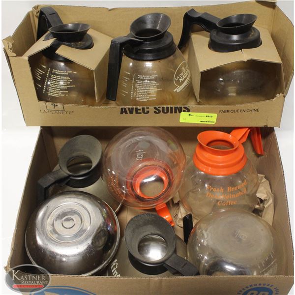 LOT OF 9 COMMERCIAL COFFEE POTS