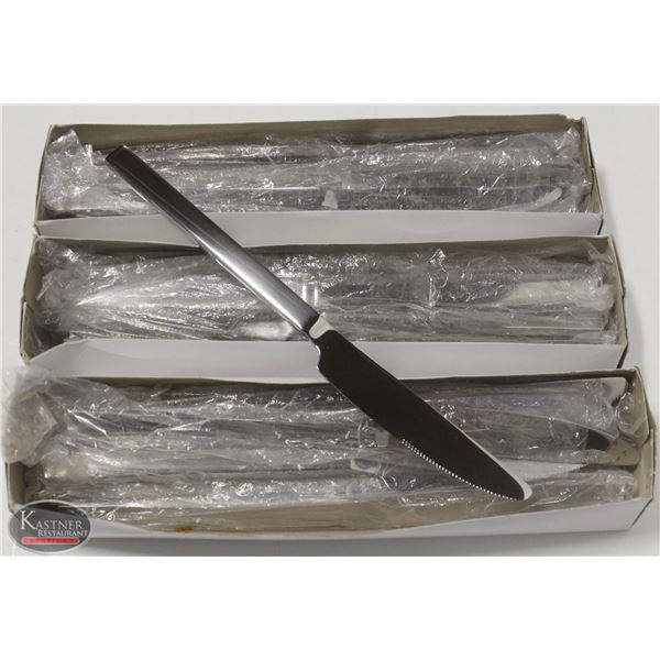 LOT OF 36 NEW STAINLESS STEEL DINNER KNIVES
