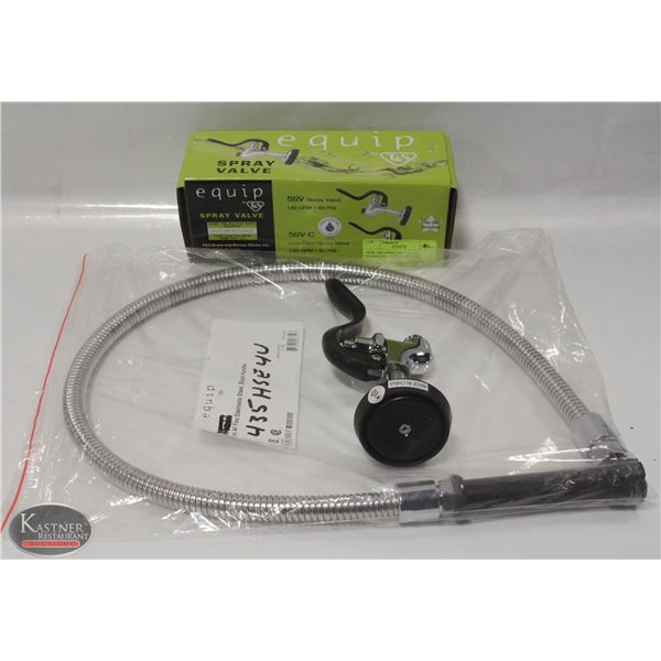 NEW T&S SPRAY NOZZLE W/ STAINLESS STEEL FLEX HOSE