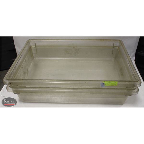 2 CAMBRO POLY STORAGE TOTES - NO LIDS