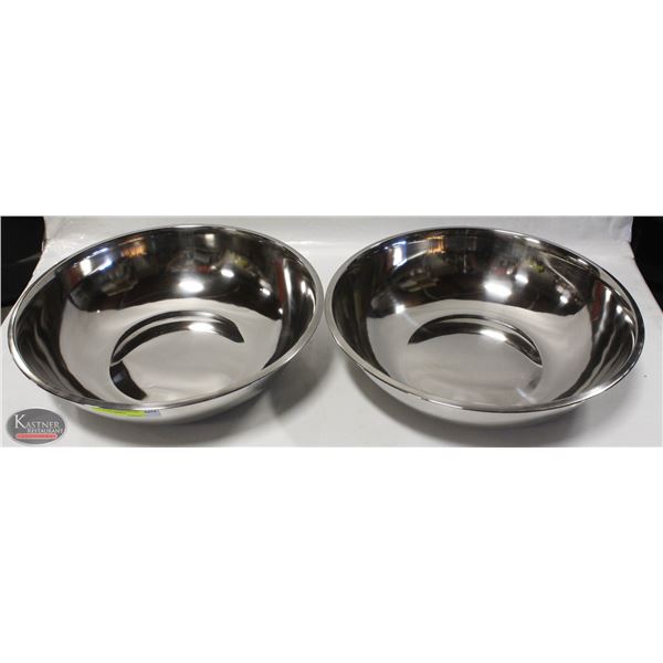 2 NEW WINCO 13 QT STAINLESS STEEL MIXING BOWLS