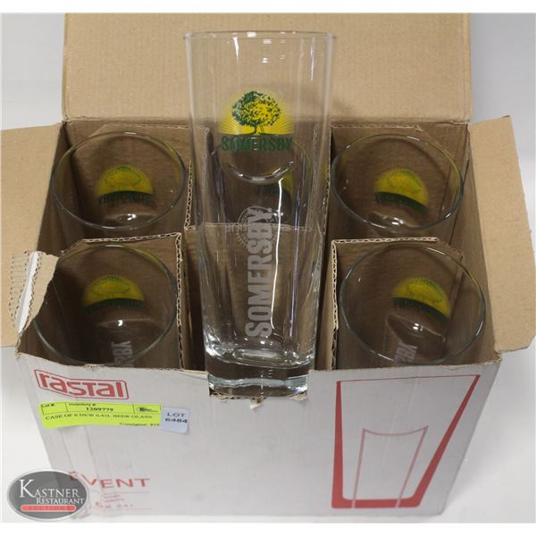 CASE OF 6 NEW 0.41L BEER GLASS