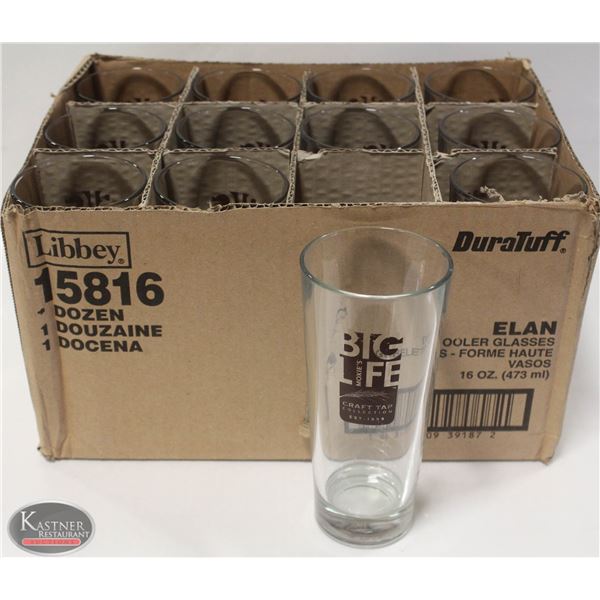 12 NEW 16 OZ. BRANDED PINT COOLER MIXING GLASSES