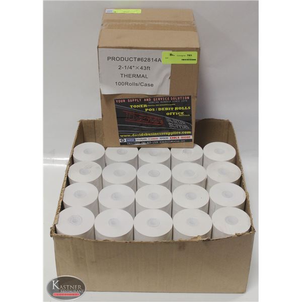 2 CASES OF PRINTER ROLLS 2-1/4" & 3-1/8"