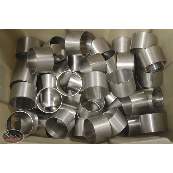 TOTE OF ASSORTED STAINLESS STEEL RING MOLDS