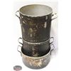 Image 1 : 3 ASSORTED THERMALLOY STOCK POTS