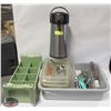 Image 1 : BUS BIN  W/ POLYCARB INSERTS, FLIPPERS, THERMOS