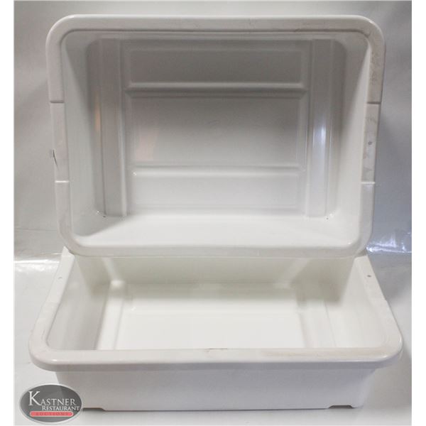 LOT OF TWO 5" DEEP WHITE TOTES