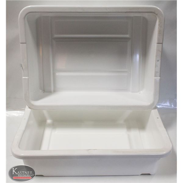 LOT OF TWO 5" DEEP WHITE TOTES