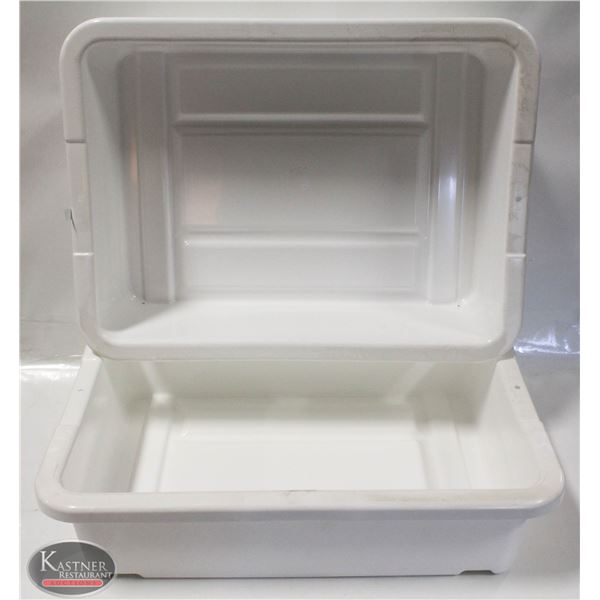 LOT OF TWO 5" DEEP WHITE TOTES