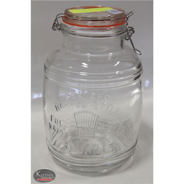 NEW STORE DISPLAY CRACKER BARREL GLASS JAR