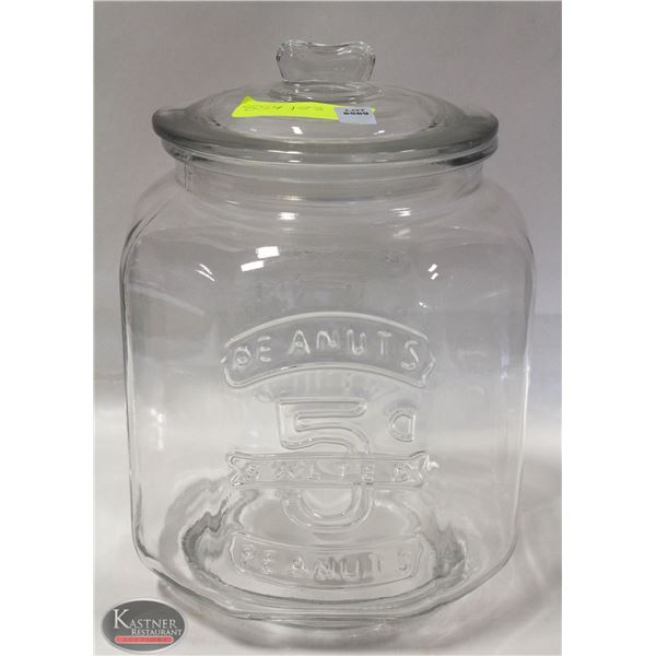 LARGE GLASS TRADITIONAL STORE DISPLAY PEANUT JAR