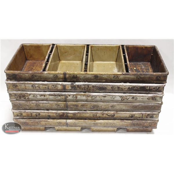 LOT OF 6 LOCKWOOD 4 LOAF BAKING PANS
