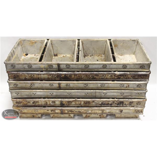 LOT OF 6 LOCKWOOD 4 LOAF BAKING PANS