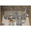 Image 1 : FLAT W/ 5 LARGE BRANDED GLASS PITCHERS