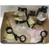 Image 1 : GROUP OF 9 GLASS COFFEE POTS / CARAFE'S