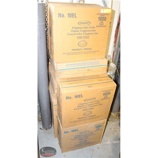 LOT OF 9 CASES OF 1000 DART CAPPUCCINO LIDS