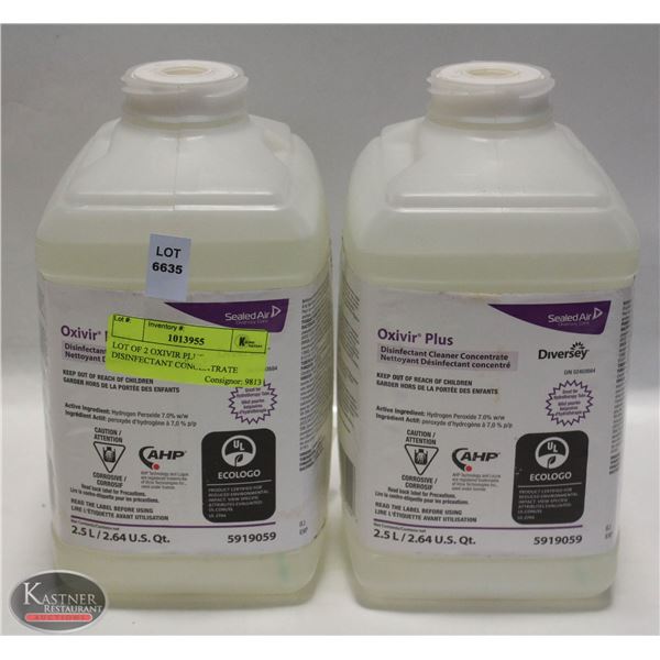 LOT OF 2 OXIVIR PLUS DISINFECTANT CONCENTRATE