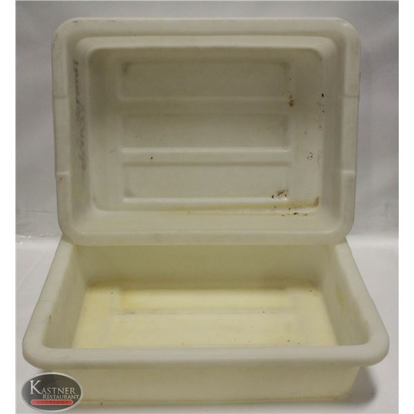 TWO POLYCARBONATE BUS BINS