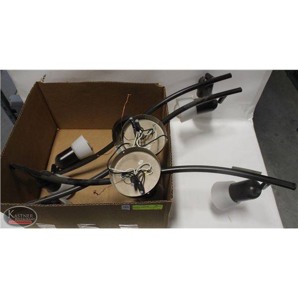 GROUP OF THREE 3-BULB LIGHT FIXTURES