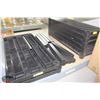 Image 1 : LOT OF BLACK POLY STORAGE SHELVING W/ POLES