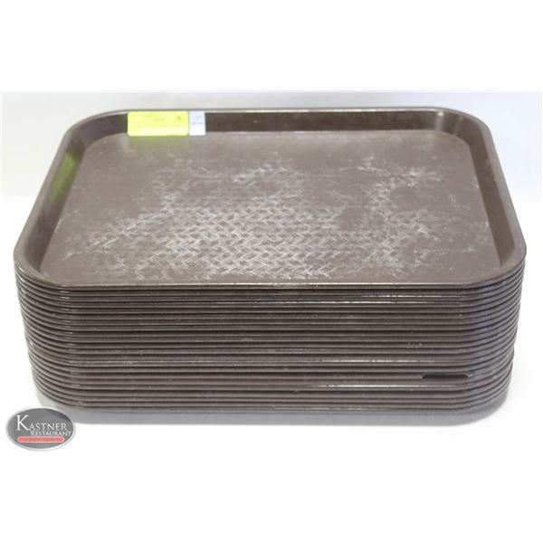 STACK OF 22 CAFETERIA TRAYS 16" X 12"