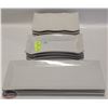 Image 1 : 12 RECTANGULAR WHITE PLATES 6" X 14" & 9" X 5"