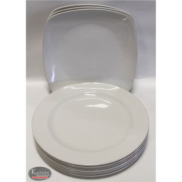 STACK OF 11 EXTRA LARGE 12" & 13" WHITE PLATES