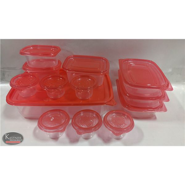 NEW 26 PIECE PLASTIC FOOD STORAGE CONTAINERS W/