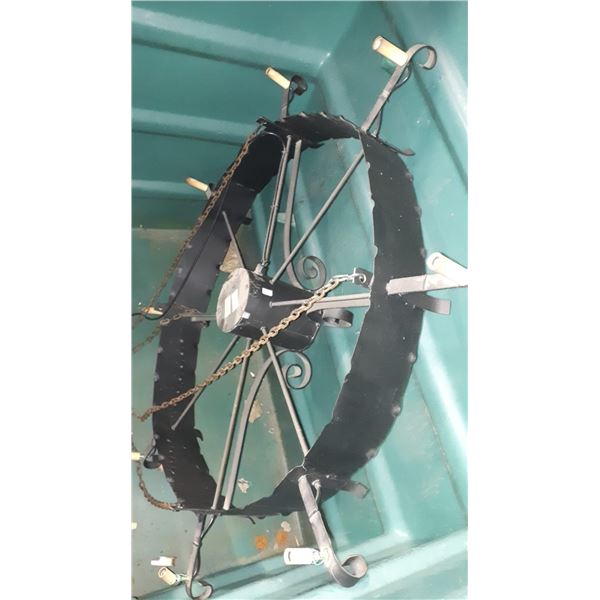 LARGE METAL CHANDELIER LIGHT FIXTURE