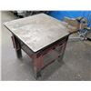 Image 1 : Square Metal Shop Table w/ Drawer & Ridgid Vise No. 4 Steel Edge 36"x36"x33" Ht.