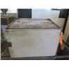 Image 2 : Metal 2 Door Cabinet w/ Inside Shelving on Wheels & Top Box 39"x20"x47" Ht.