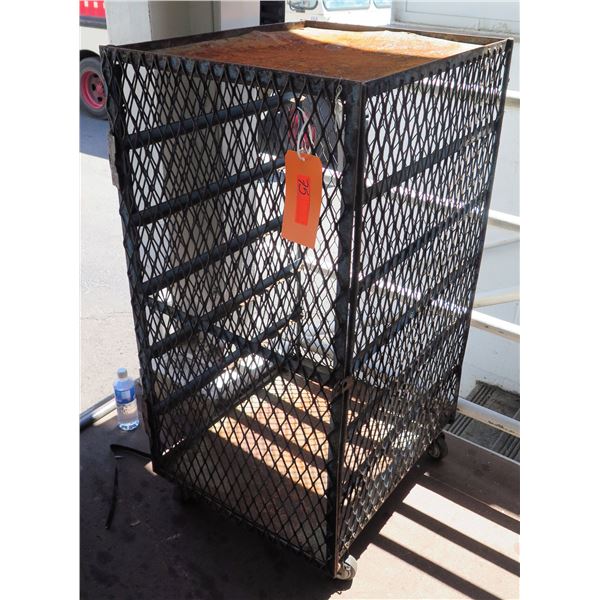 Rolling Single Door Metal Wire Storage Cabinet 22 x26 x48 