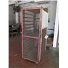 Image 2 : Metal Wire Single Door Storage Cabinet w/ Inside Shelves & Wheels 29"x44"x78" Ht.